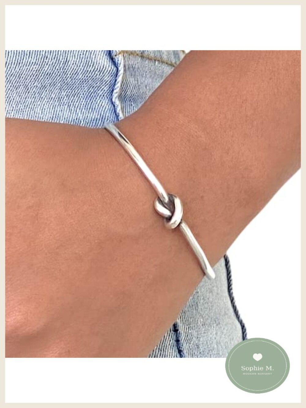 Handmade Sterling Silver Knot Cuff Bracelet Adjustable